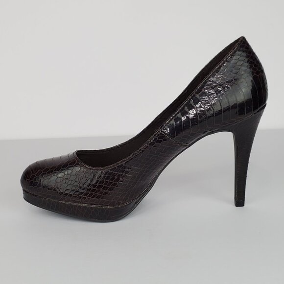 Christian Siriano for Payless Closed Toe Faux Reptile Classic Heels Shoes Size 7 - Picture 3 of 16